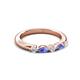 3 - Mira 0.25 ctw Marquise Tanzanite and Round Lab Grown Diamond 5 Stone Women Stackable Wedding Band 