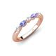 4 - Mira 0.25 ctw Marquise Tanzanite and Round Lab Grown Diamond 5 Stone Women Stackable Wedding Band 