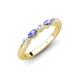 4 - Mira 0.25 ctw Marquise Tanzanite and Round Lab Grown Diamond 5 Stone Women Stackable Wedding Band 