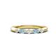 1 - Mira 0.25 ctw Marquise Aquamarine and Round Natural Diamond 5 Stone Women Stackable Wedding Band 