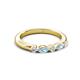 3 - Mira 0.25 ctw Marquise Aquamarine and Round Natural Diamond 5 Stone Women Stackable Wedding Band 