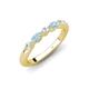 4 - Mira 0.25 ctw Marquise Aquamarine and Round Natural Diamond 5 Stone Women Stackable Wedding Band 