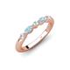 4 - Mira 0.25 ctw Marquise Aquamarine and Round Natural Diamond 5 Stone Women Stackable Wedding Band 