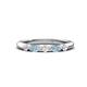 1 - Mira 0.25 ctw Marquise Aquamarine and Round Natural Diamond 5 Stone Women Stackable Wedding Band 