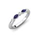 4 - Mira 0.29 ctw Marquise Blue Sapphire and Round Natural Diamond 5 Stone Women Stackable Wedding Band 