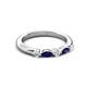 3 - Mira 0.29 ctw Marquise Blue Sapphire and Round Natural Diamond 5 Stone Women Stackable Wedding Band 