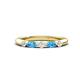 1 - Mira 0.33 ctw Marquise Blue Topaz and Round Natural Diamond 5 Stone Women Stackable Wedding Band 