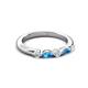 3 - Mira 0.33 ctw Marquise Blue Topaz and Round Natural Diamond 5 Stone Women Stackable Wedding Band 