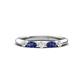 1 - Mira 0.25 ctw Marquise Iolite and Round Natural Diamond 5 Stone Women Stackable Wedding Band 