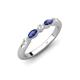 4 - Mira 0.25 ctw Marquise Iolite and Round Natural Diamond 5 Stone Women Stackable Wedding Band 