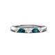 1 - Mira 0.31 ctw Marquise London Blue Topaz and Round Natural Diamond 5 Stone Women Stackable Wedding Band 