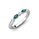 4 - Mira 0.31 ctw Marquise London Blue Topaz and Round Natural Diamond 5 Stone Women Stackable Wedding Band 