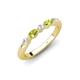 4 - Mira 0.27 ctw Marquise Peridot and Round Natural Diamond 5 Stone Women Stackable Wedding Band 