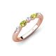 4 - Mira 0.27 ctw Marquise Peridot and Round Natural Diamond 5 Stone Women Stackable Wedding Band 
