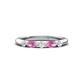 1 - Mira 0.33 ctw Marquise Pink Sapphire and Round Natural Diamond 5 Stone Women Stackable Wedding Band 