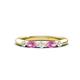 1 - Mira 0.33 ctw Marquise Pink Sapphire and Round Natural Diamond 5 Stone Women Stackable Wedding Band 