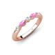 4 - Mira 0.33 ctw Marquise Pink Sapphire and Round Natural Diamond 5 Stone Women Stackable Wedding Band 
