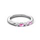 3 - Mira 0.33 ctw Marquise Pink Sapphire and Round Natural Diamond 5 Stone Women Stackable Wedding Band 