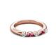 3 - Mira 0.25 ctw Marquise Pink Tourmaline and Round Natural Diamond 5 Stone Women Stackable Wedding Band 