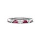 1 - Mira 0.25 ctw Marquise Pink Tourmaline and Round Natural Diamond 5 Stone Women Stackable Wedding Band 