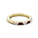 3 - Mira 0.29 ctw Marquise Red Garnet and Round Natural Diamond 5 Stone Women Stackable Wedding Band 