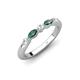 4 - Mira 0.27 ctw Marquise Created Alexandrite and Round Natural Diamond 5 Stone Women Stackable Wedding Band 