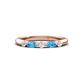 1 - Mira 0.33 ctw Marquise Blue Topaz and Round Natural Diamond 5 Stone Women Stackable Wedding Band 