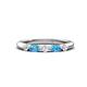 1 - Mira 0.33 ctw Marquise Blue Topaz and Round Natural Diamond 5 Stone Women Stackable Wedding Band 