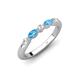 4 - Mira 0.33 ctw Marquise Blue Topaz and Round Natural Diamond 5 Stone Women Stackable Wedding Band 