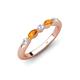 4 - Mira 0.25 ctw Marquise Citrine and Round Natural Diamond 5 Stone Women Stackable Wedding Band 
