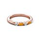 3 - Mira 0.25 ctw Marquise Citrine and Round Natural Diamond 5 Stone Women Stackable Wedding Band 