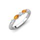 4 - Mira 0.25 ctw Marquise Citrine and Round Natural Diamond 5 Stone Women Stackable Wedding Band 