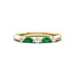 1 - Mira 0.25 ctw Marquise Emerald and Round Natural Diamond 5 Stone Women Stackable Wedding Band 