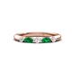 1 - Mira 0.25 ctw Marquise Emerald and Round Natural Diamond 5 Stone Women Stackable Wedding Band 