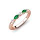 4 - Mira 0.25 ctw Marquise Emerald and Round Natural Diamond 5 Stone Women Stackable Wedding Band 