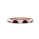 1 - Mira 0.29 ctw Marquise Red Garnet and Round Natural Diamond 5 Stone Women Stackable Wedding Band 