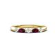 1 - Mira 0.31 ctw Marquise Rhodolite Garnet and Round Natural Diamond 5 Stone Women Stackable Wedding Band 