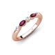 4 - Mira 0.31 ctw Marquise Rhodolite Garnet and Round Natural Diamond 5 Stone Women Stackable Wedding Band 