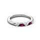 3 - Mira 0.31 ctw Marquise Rhodolite Garnet and Round Natural Diamond 5 Stone Women Stackable Wedding Band 