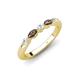 4 - Mira 0.23 ctw Marquise Smoky Quartz and Round Natural Diamond 5 Stone Women Stackable Wedding Band 