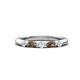 1 - Mira 0.23 ctw Marquise Smoky Quartz and Round Natural Diamond 5 Stone Women Stackable Wedding Band 
