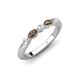 4 - Mira 0.23 ctw Marquise Smoky Quartz and Round Natural Diamond 5 Stone Women Stackable Wedding Band 