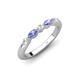 4 - Mira 0.25 ctw Marquise Tanzanite and Round Natural Diamond 5 Stone Women Stackable Wedding Band 