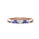 1 - Mira 0.25 ctw Marquise Tanzanite and Round Natural Diamond 5 Stone Women Stackable Wedding Band 
