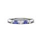 1 - Mira 0.25 ctw Marquise Tanzanite and Round Natural Diamond 5 Stone Women Stackable Wedding Band 