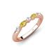4 - Mira 0.27 ctw Marquise Yellow Sapphire and Round Natural Diamond 5 Stone Women Stackable Wedding Band 