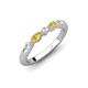 4 - Mira 0.27 ctw Marquise Yellow Sapphire and Round Natural Diamond 5 Stone Women Stackable Wedding Band 