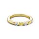 3 - Mira 0.27 ctw Marquise Yellow Sapphire and Round Natural Diamond 5 Stone Women Stackable Wedding Band 