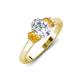 3 - Gemma 8x6 mm Oval Cut Lab Grown Diamond and Citrine Trellis Three Stone Engagement Ring 