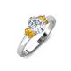 3 - Gemma 8x6 mm Oval Cut Lab Grown Diamond and Citrine Trellis Three Stone Engagement Ring 